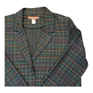 Chaqueta Blazer para Mujer Tudor Court Negra Multicolor Patrón a Cuadros Talla L - Imagen 1 de 10