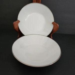 Reina by Noritake 6450Q, 5 1/2" Fruit/Dessert Bowls Set of 2, Platinum Trim - Picture 1 of 8