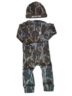 Set completo e cappello mimetico bambino 3-6 mesi muschio rovere cotone mulino fondo originale - Immagine 1 di 4
