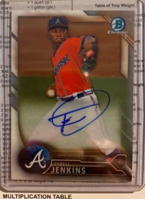 2016 Bowman Chrome Tyrell Jenkins Prospect Auto Autograph #BCAP-TJ  - Image 1 of 2