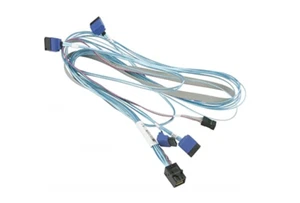 ✅Supermicro CBL-SAST-0810 MiniSAS HD to 4 Right Angle SATA w/ Sideband75cm Cable - Picture 1 of 1