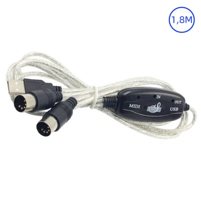 MIDI USB Kabel Für PC to Music Keyboard USB auf MIDI 5 Polig Konverter Kabel - Bild 1 von 4