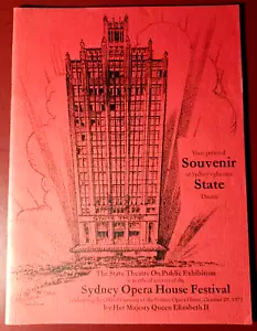 Teatro Estatal de Sydney - Programa de recuerdos 1973 - Festival de la Ópera de Sydney - Imagen 1 de 6