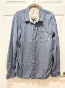 VANS Off The Wall Mens Button Long Sleeve Shirt Size XL Blue - Picture 1 of 9