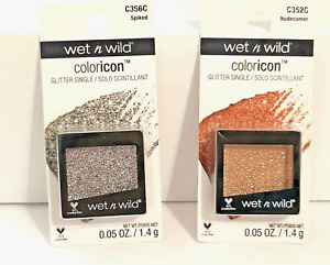 Wet N Wild Color Icon Glitter Singles Cosmetic Neutral Silver Charcoal Set of 4
