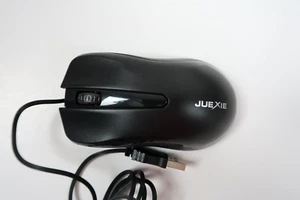 JUEXIE Wired Gaming Mouse 300 DPI Classic Black Mouse Open Box - Picture 1 of 3