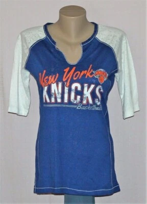 New York Knicks Womens Prowess 3/4 Sleeve T-Shirt - NBA MAJESTIC - Image 1 of 3