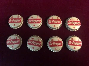 8- Cork Lined Bottle Cap Crown Dr Pepper  10 2 4 Soda new old stock qty 8 - Picture 1 of 3