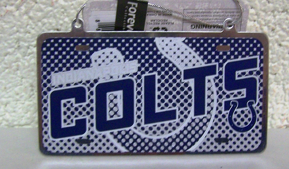 Indianapolis Colts Logo NFL Placa de Metal Árbol de Navidad Adorno Foto 1 de 1