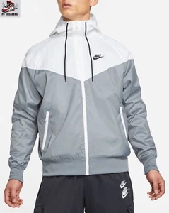 Nike Sportswear Hooded Windrunner Grey/White/Black Sizes Small/Medium/Large NWT - Picture 1 of 5