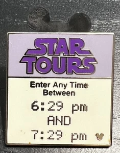 Disney Star Tours Pin Fast Pass Ticket Hidden Mickey Cast Lanyard Star Wars - Picture 1 of 2