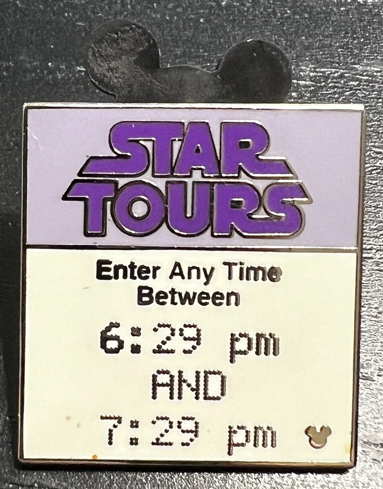 Disney Star Tours Pin Fast Pass Ticket Hidden Mickey Cast Lanyard Star Wars - Image 1 of 2