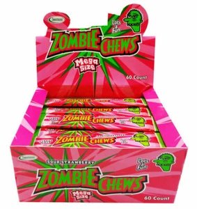 Zombie Mastica Fresa Agria 28g x 60 Golosinas de Halloween Favores de Fiesta Caramelo Buffet - Imagen 1 de 2