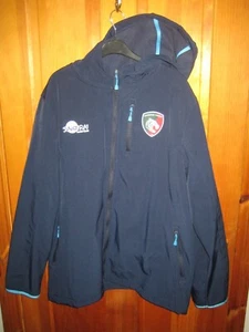 Leicester Tigers Navy Waterproof fleece Lined Rain Coat Inc Hood Adult Size XL - Picture 1 of 11