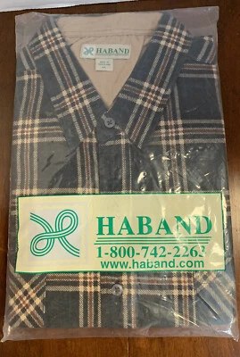 Haband Men's Size XL Blue Flannel Shirt Long Sleeve Plaid Style 125 New NOS - Image 1 of 4