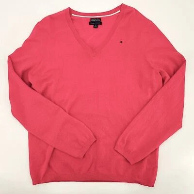 Tommy Hilfiger Pullover Suéter Mujer Talla XL Cuello en V Rosa Informal Oficina Trabajo Foto 1 de 4