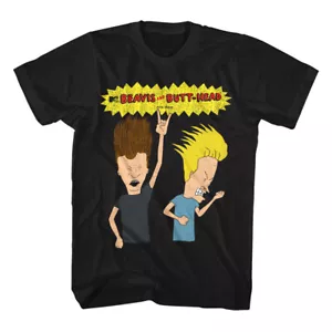 MTV Classic Cartoon Beavis And Butthead Rockin Out Men's T Shirt - Picture 1 of 5