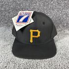 Vintage Pittsburgh Pirates Snapback Hat 90s Logo 7 Black NWT Deadstock NOS