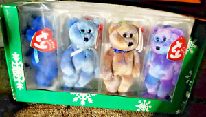 Christmas Ornament Ty Bears The Jingle Beanies Collection Official Club Set Of 4