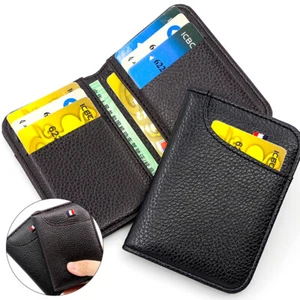 Hombres Cartera Delgada Portatarjetas de Crédito Cartera Plegable Estuche para Tarjetas Ranuras para Tarjetas de Crédito Bolso - Imagen 1 de 15