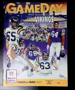 NFL GAMEDAY Magazine Program October 20, 1991 NE Patriots Vs Minnesota Vikings - Picture 1 of 2