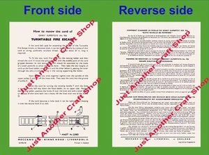 Dinky 956 Turntable Fire Escape Lorry Operating Instructions Leaflet - excellent - Picture 1 of 1