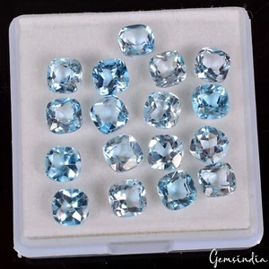 VVS 17 piezas topacio azul cielo natural 6 mm corte cojín piedras preciosas certificadas ~ 20,60 quilates - Imagen 1 de 6
