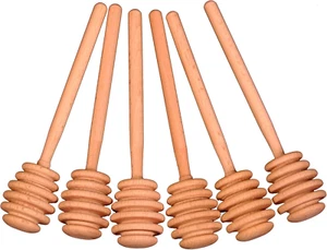 Creative Hobbies® 6 Inch Wood Honey Dipper Stick Server for Honey Jar Dispense D - Picture 1 of 12