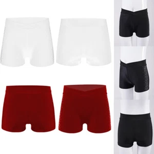 Kids Girls Shorts Jogging Pants Rhinestones Bottom Training Costume Skating - Picture 1 of 38