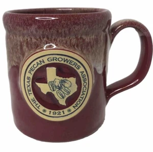 2016 Deneen Pottery Signed Texas Pecan Growers Association 1921 Burgundy EUC - Picture 1 of 7