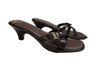 DONALD J PLINER Kogi Joy Crisscross Black Leather Slip on Sandals Size 8.5 N - Picture 1 of 11