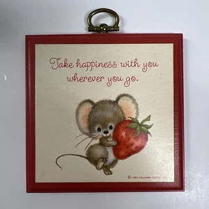 Vintage 1983 Hallmark Mausplatten ""Take happiness with you wherever you go"" USA - Bild 1 von 7