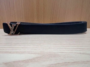 Louis Vuitton Epi Santur LV Initial Men's Black Leather Belt M9604 - Picture 1 of 6