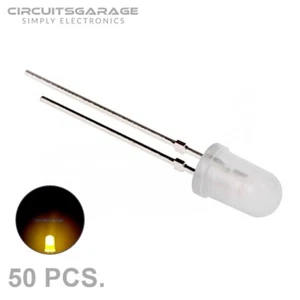 50 X 5mm Milky Diffused Yellow Clear LED Light Emitting Diode Bulb - USA - Picture 1 of 5