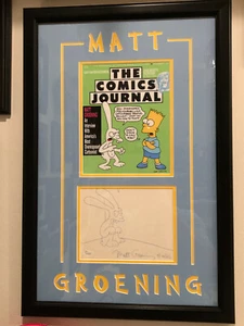 1/1 SIGNED MATT GROENING SKETCH ART The Simpsons JSA LOA AUTO AUTOGRAPH BAS PSA - Picture 1 of 4