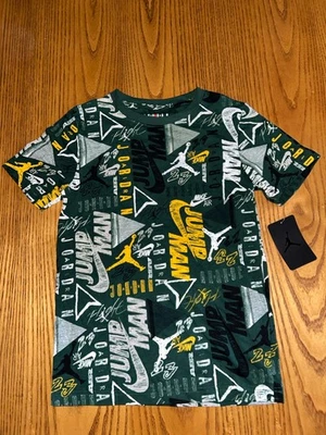 NIKE JORDAN JUMPMAN YOUTH BRAND PRINT GRAPHIC SHIRT MEDIUM 10-12 YRS - Image 1 of 4
