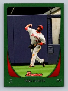TORII HUNTER /450 GREEN PARALLEL 2011 BOWMAN ANGELS - Picture 1 of 2