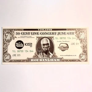 50 CENT - Promo Bank Note Merch - Live Concert 6 JUNE 2004 Rockingham Ticket - Picture 1 of 6