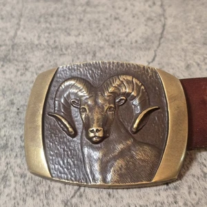 Seltene Rocky Mountain Bighorn Schaf massive Bronze Gürtelschnalle Vintage 1978 SL Ritter   - Bild 1 von 11