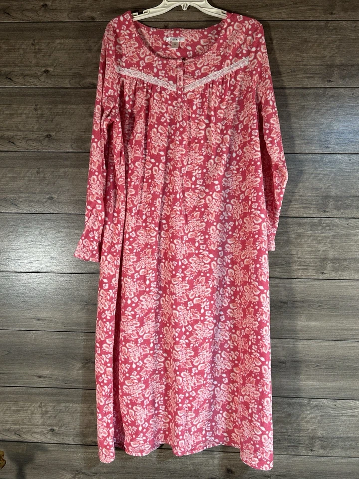 Camisola longa de lã marca rosa tamanho grande malva floral acabamento de corpete de renda - Imagem 1 de 3