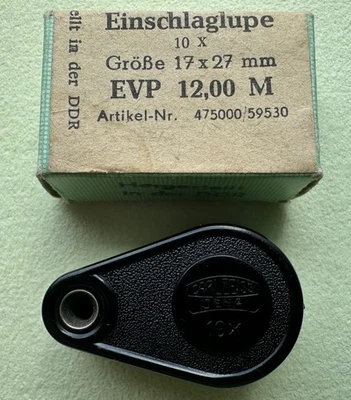 CARL ZEISS JENA  10 x Lupe Einschlaglupe Magnifier Bakelit APLANAT DIAMONDS - Bild 1 von 4