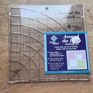 NIP June Tailor Around The Block Marking Tool Acrylic  Ruler Baptist Fans 8” - Picture 1 of 6