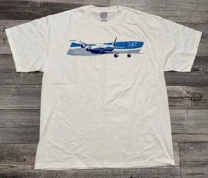 Jet aeroespacial de manga corta blanco talla XL blanco vintage Boeing 747 Dreamlifter para hombre - Imagen 1 de 6