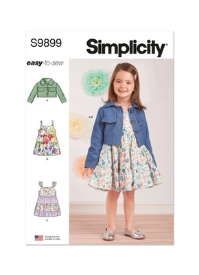 SIMPLICITY 9899 TODDLERS DRESS JACKET Pattern Sizes 6 month-4 Years Skill: EASY - Image 1 of 4