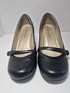 Damenschuhe Größe 7,5 schwarz Mary Jane Absatz Massini bequeme Pumps Schuhe gebraucht. - Bild 1 von 13