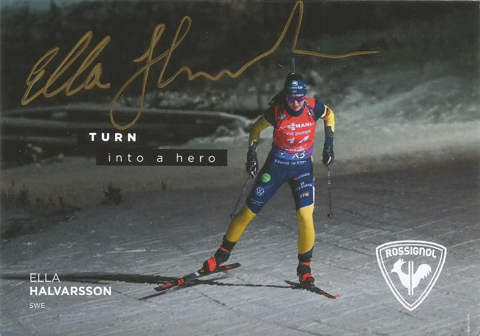 ELLA HALVARSSON (SWE) - BIATHLON; Olympiasieger; Weltmeister;Originalautogramm - Bild 1 von 1