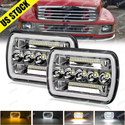 2PCS For Sterling Commercial Truck LT9500 7x6" 5X7" LED Headlights Sealed Beam - Image 1 of 4