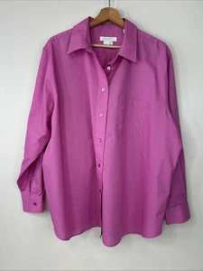 Foxcroft For Appleseeds Damenbluse 20W rosa Langarm Knopfleiste - Bild 1 von 12