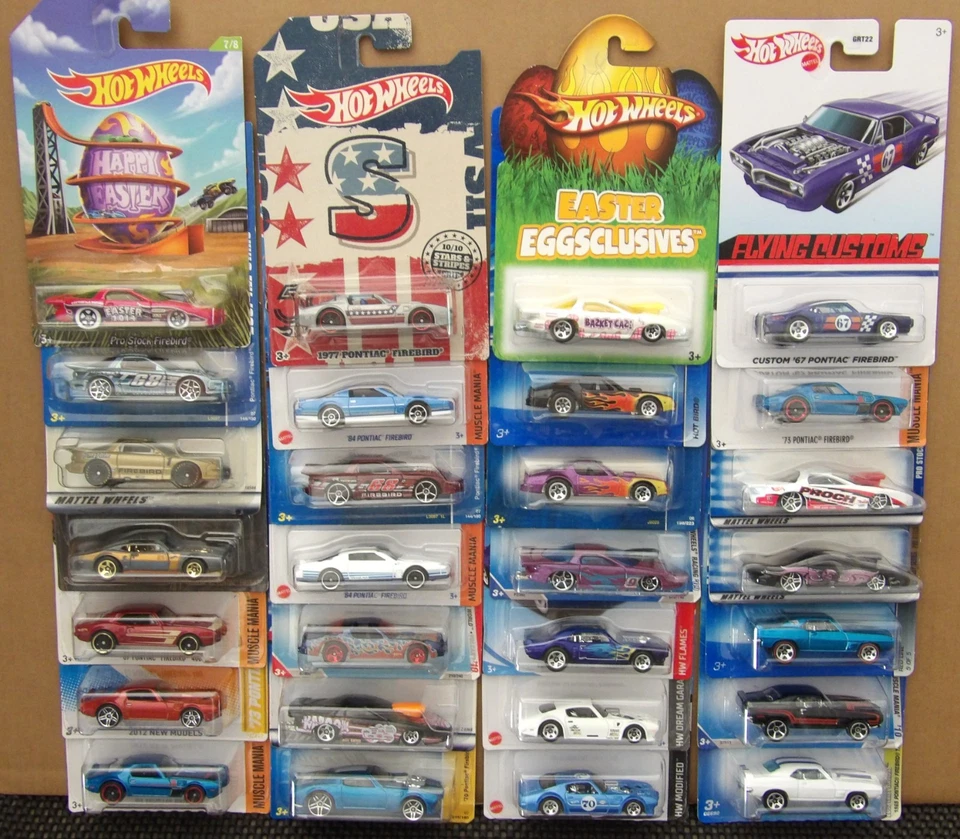 Hot Wheels Pontiac Firebird Pro Stock Hot Bird 67 73 77 84 Lot of 28 Cars FB2 - Image 1 of 4