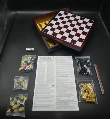 Cardinal Classics Wooden 10 Game Set Chess Backgammon Mill Checkers Droughts - Image 1 of 4
